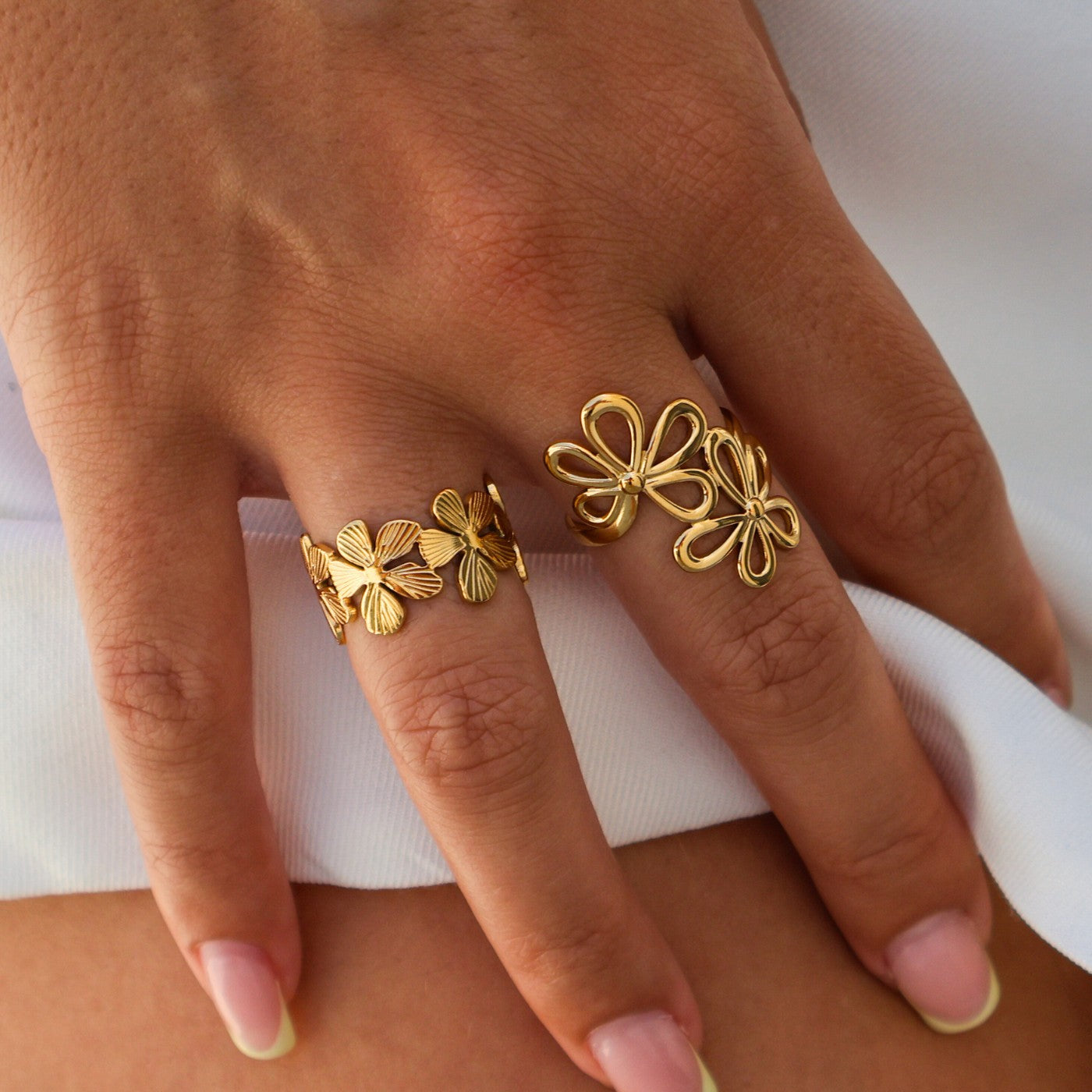 Golden Duo Bloom Ring
