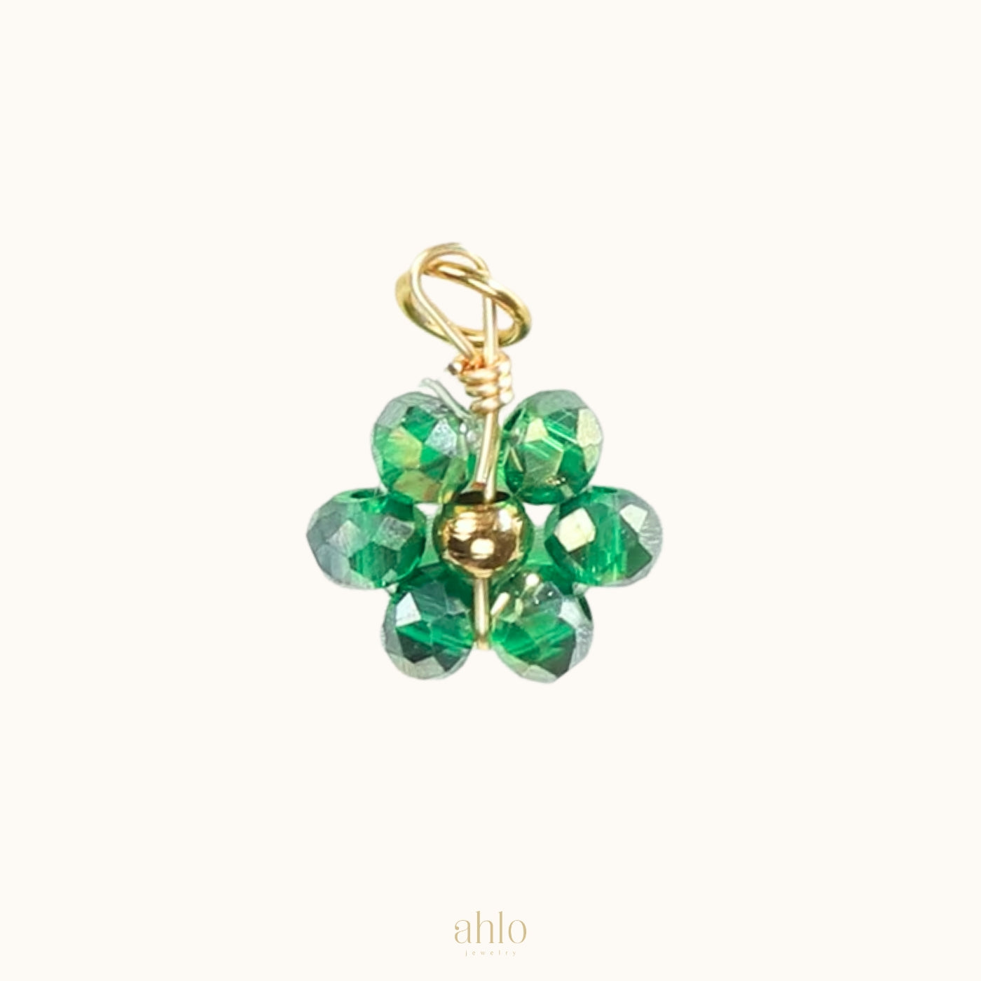 Mini Green Flower Charm n84