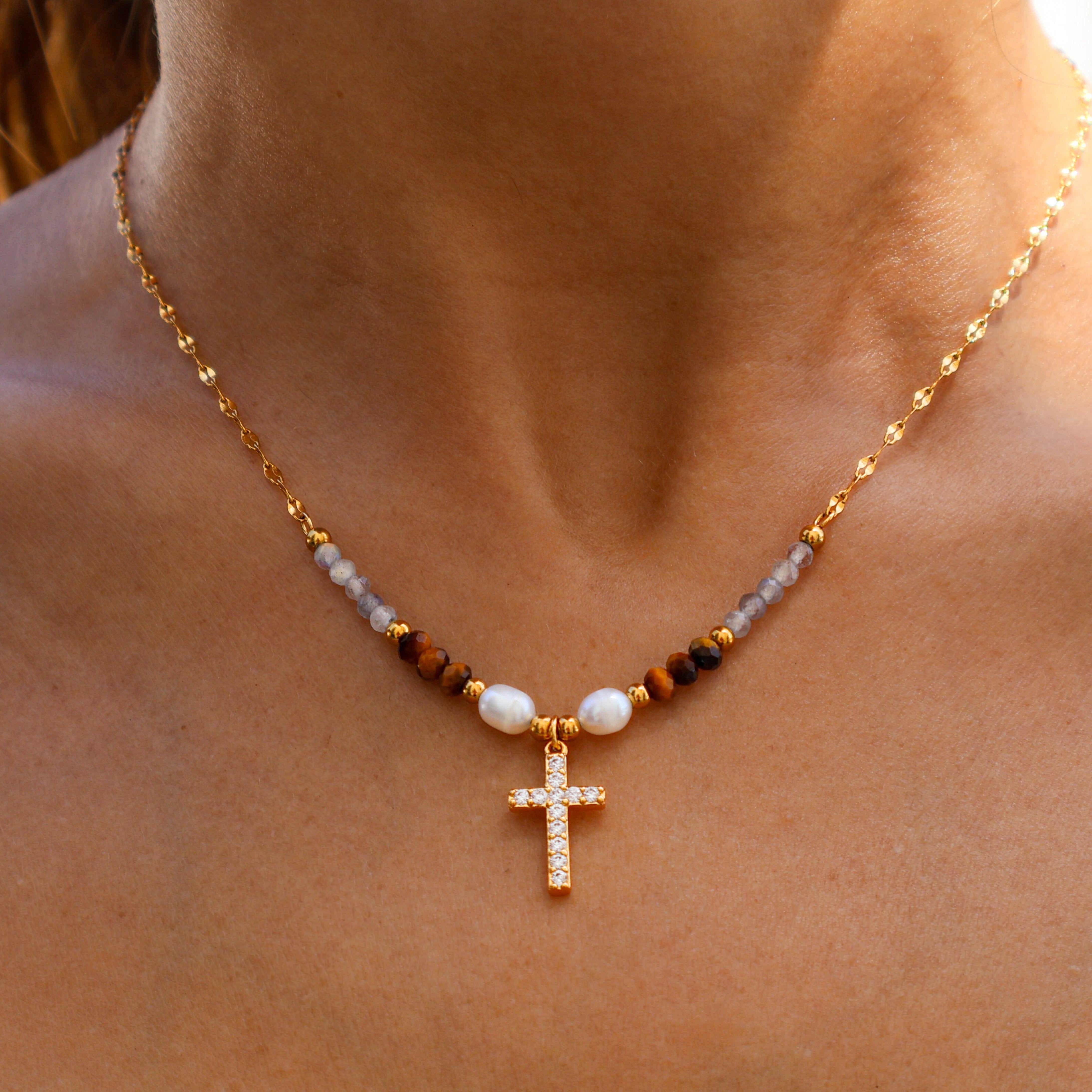 Celeste Cross Necklace