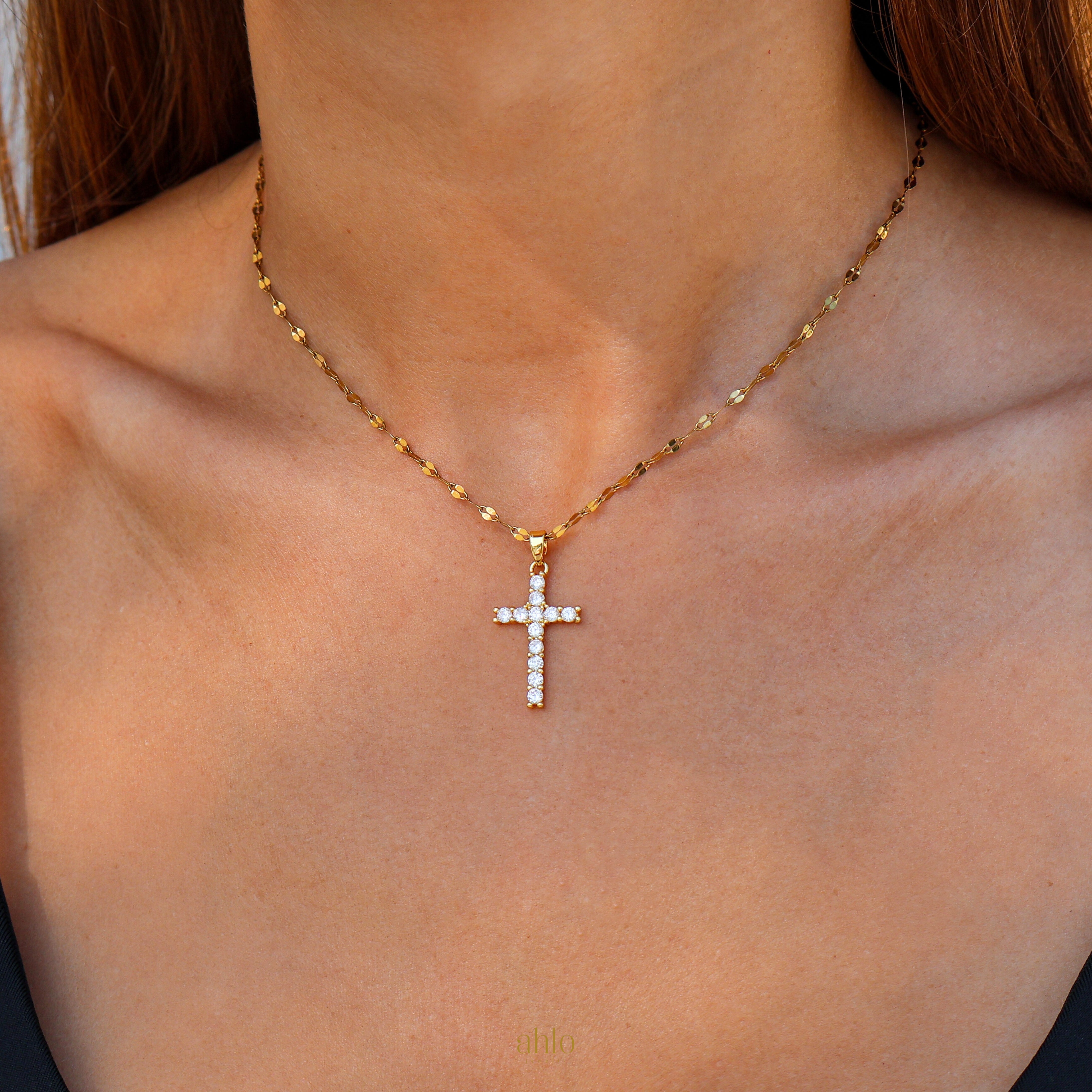 Shimmering Cross Necklace