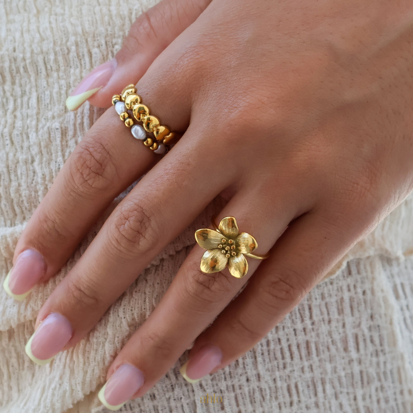 Charming Gold & Pearl Ring
