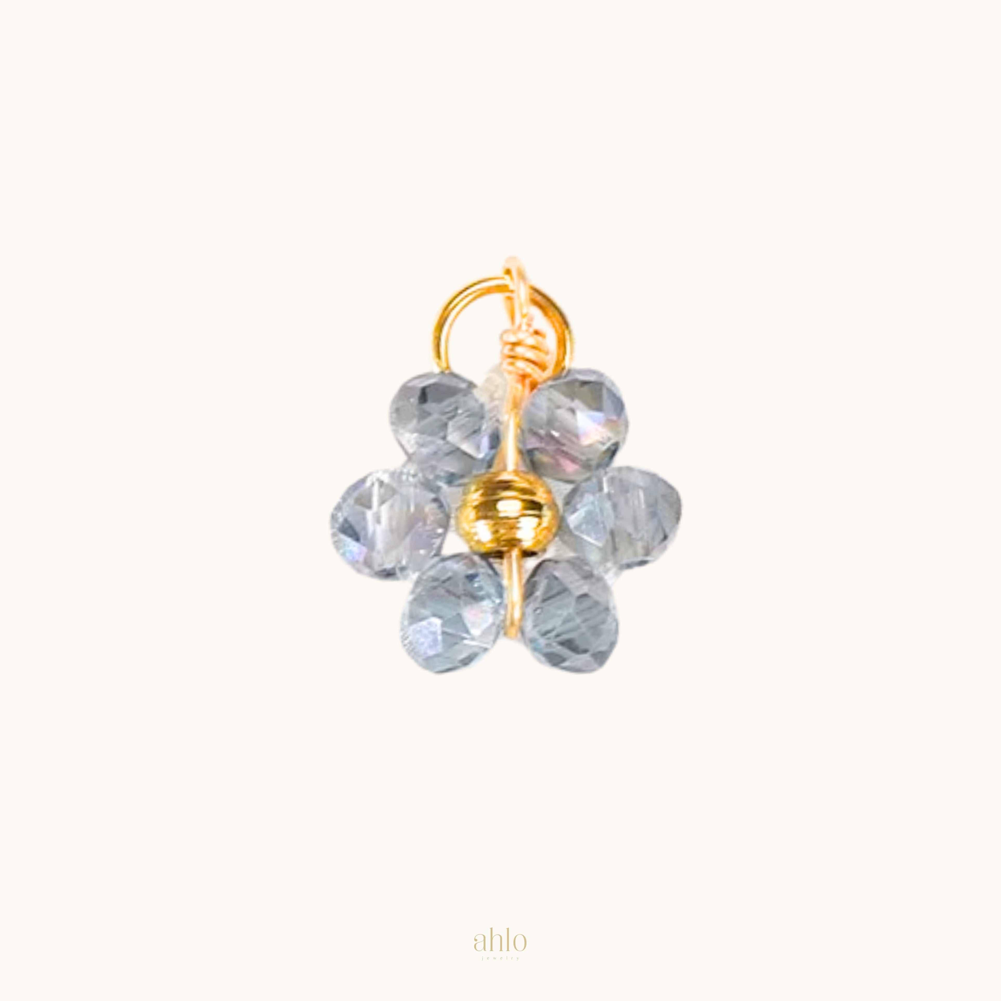 Mist Blue Flower Charm n99