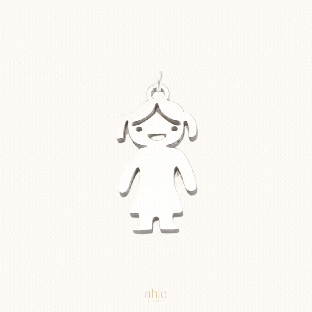 Silver Girl Charm n62