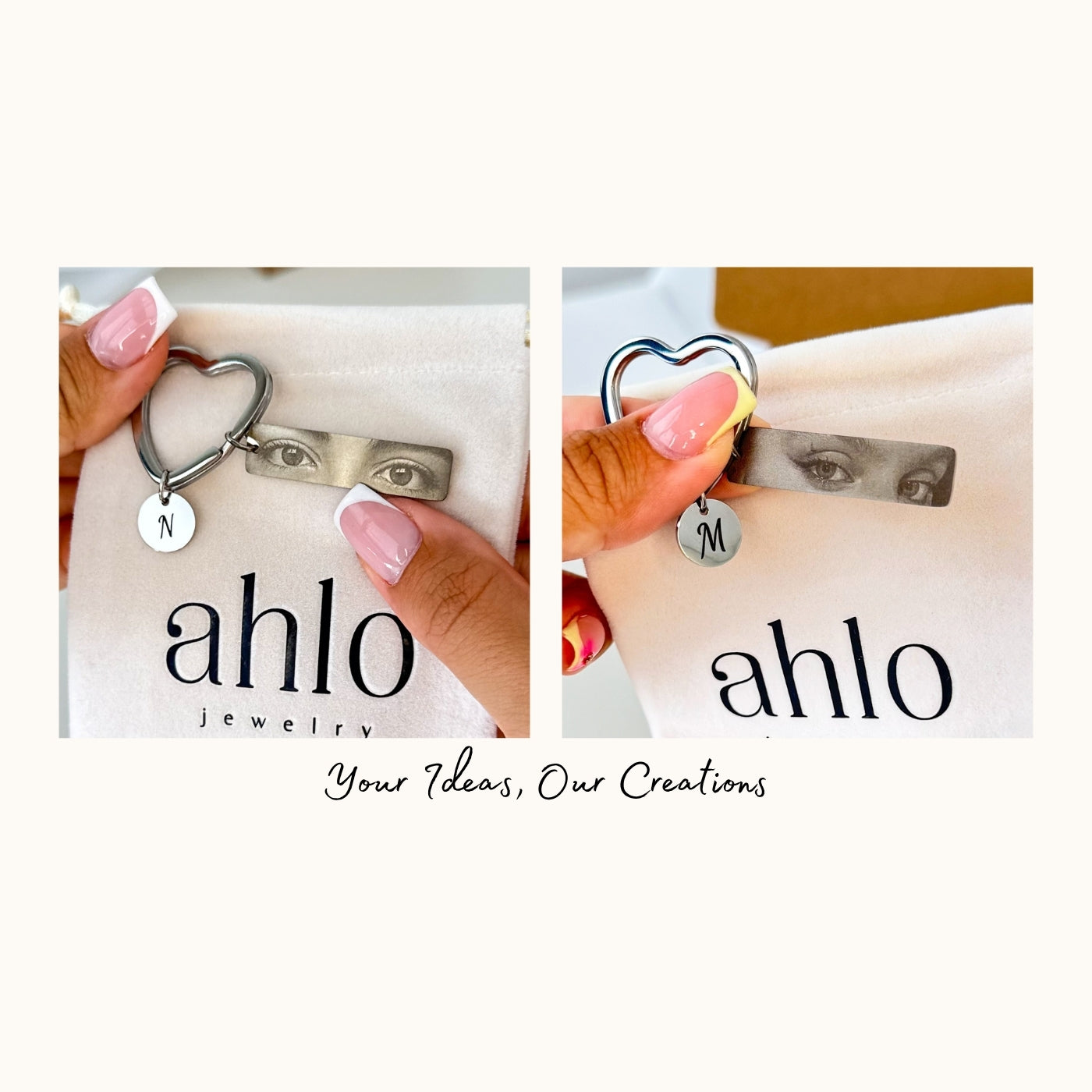 Custom Heart Keychain Duo