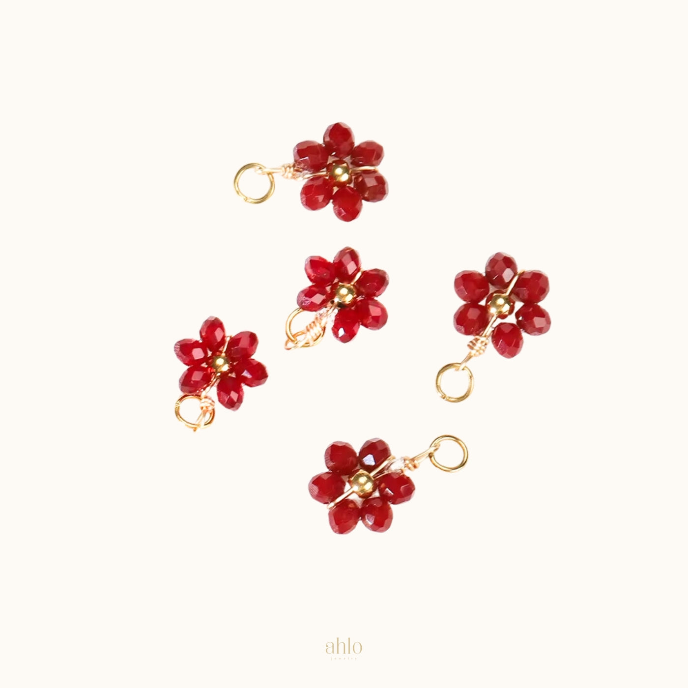 Mini Red Flower Charm n51