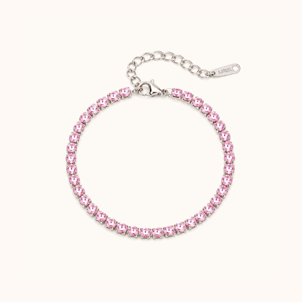 Tennisarmband mit rosa Zirkonia