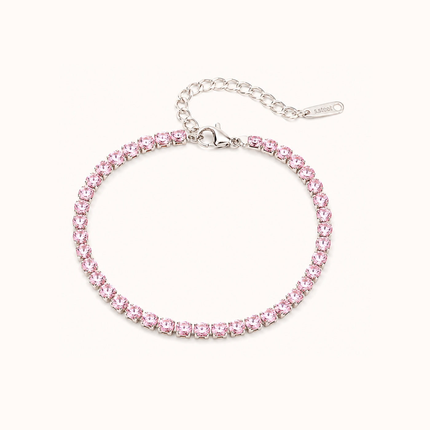 Bracciale tennis con zirconi rosa