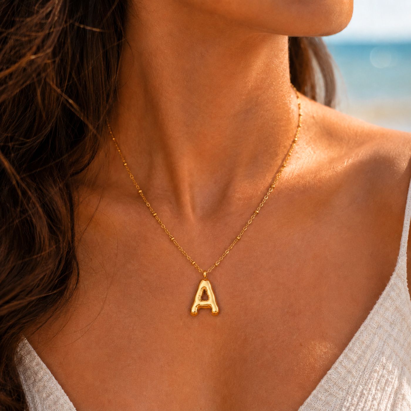 Bubble Initial Necklace