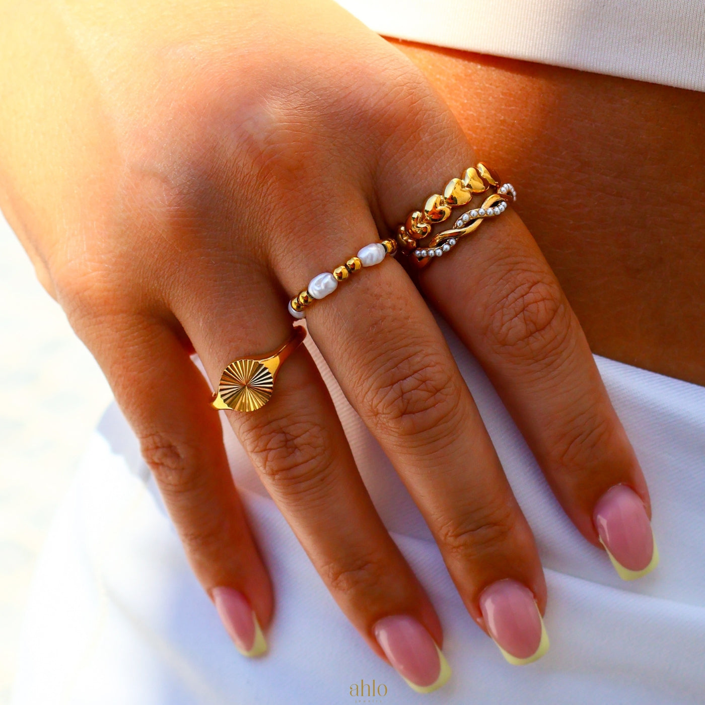 Twisted Pearls Ring