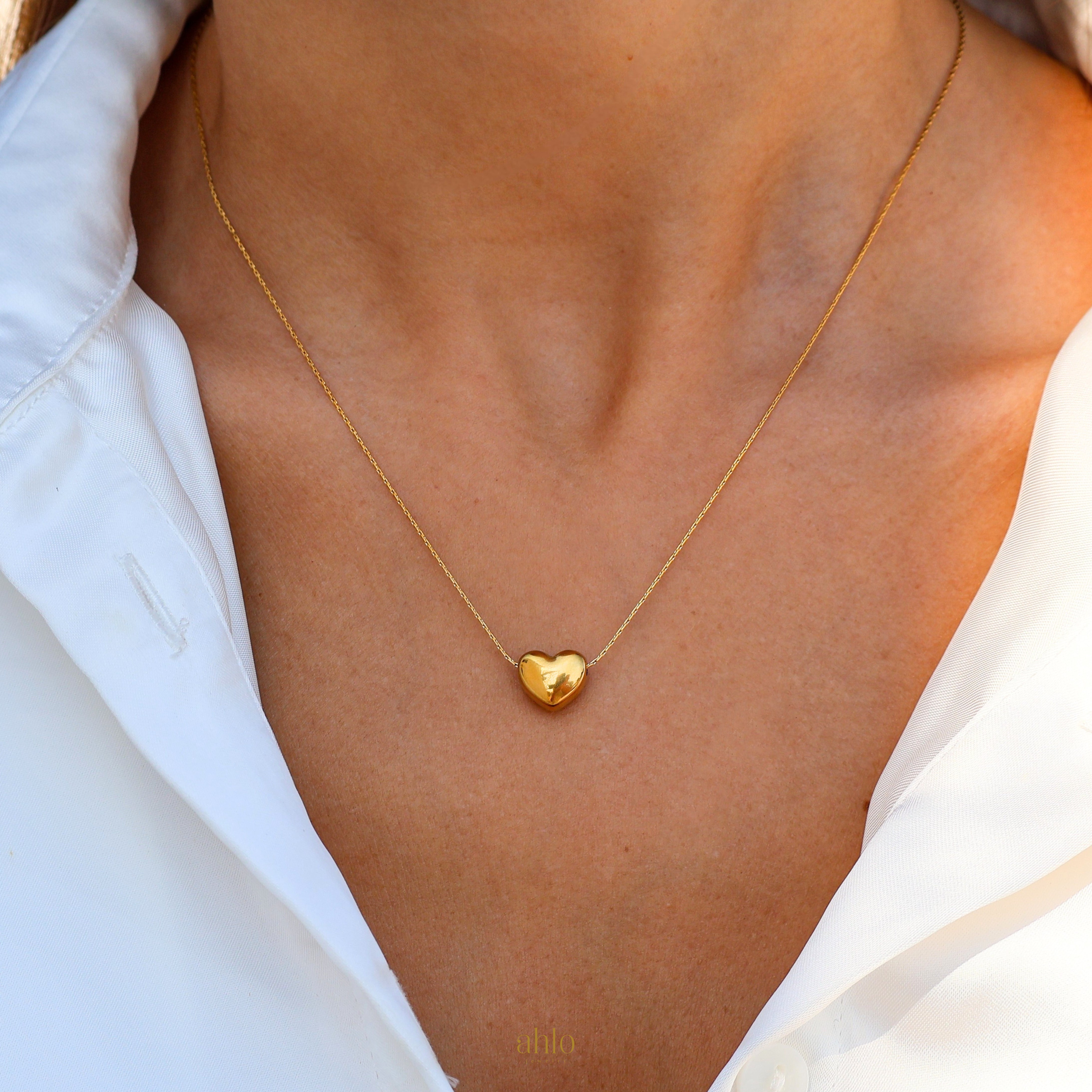 Customizable Golden Heart Necklace