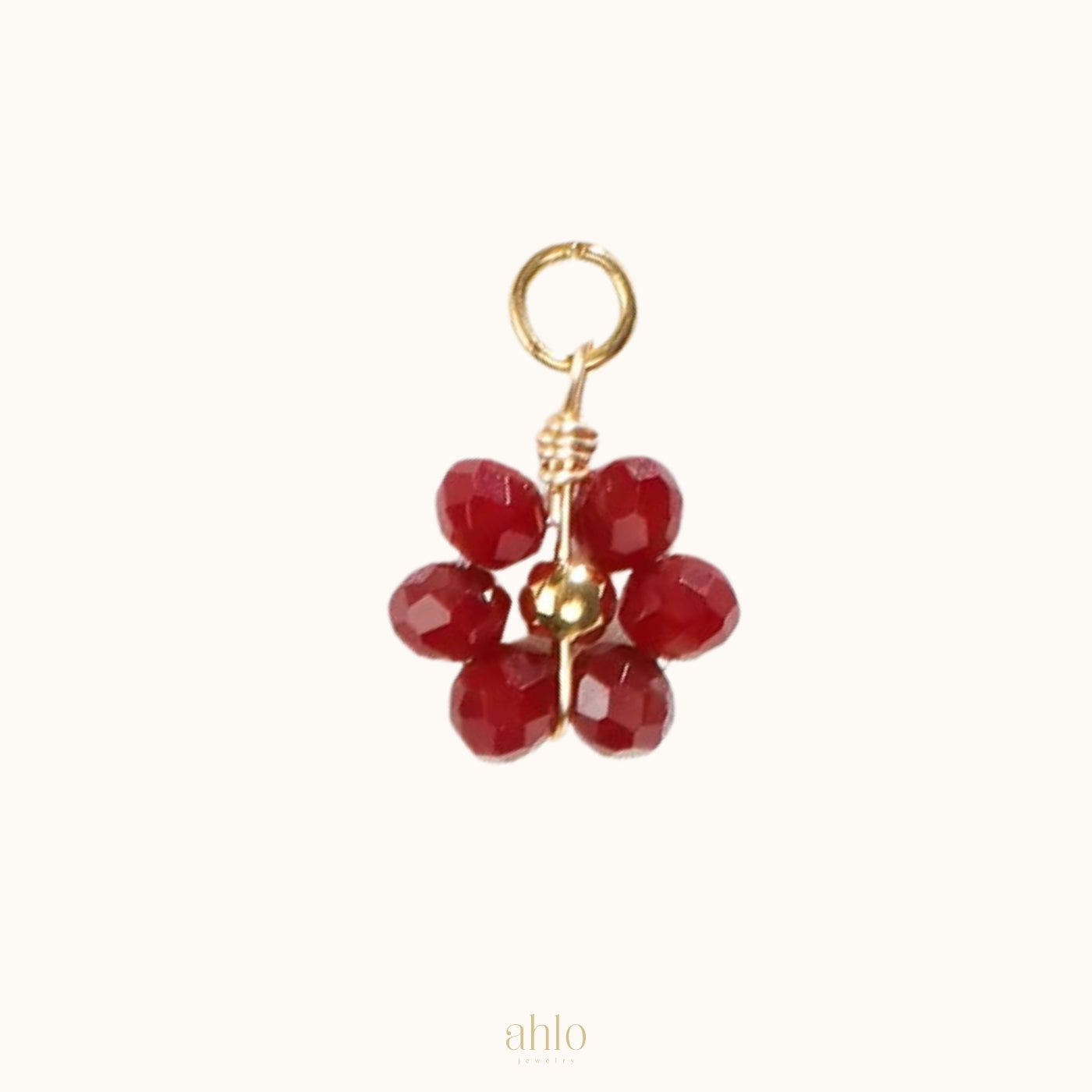 Mini Red Flower Charm n51