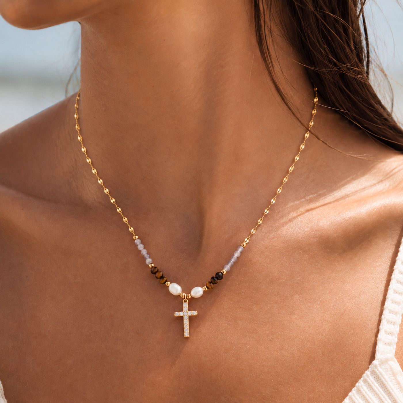 Celeste Cross Necklace