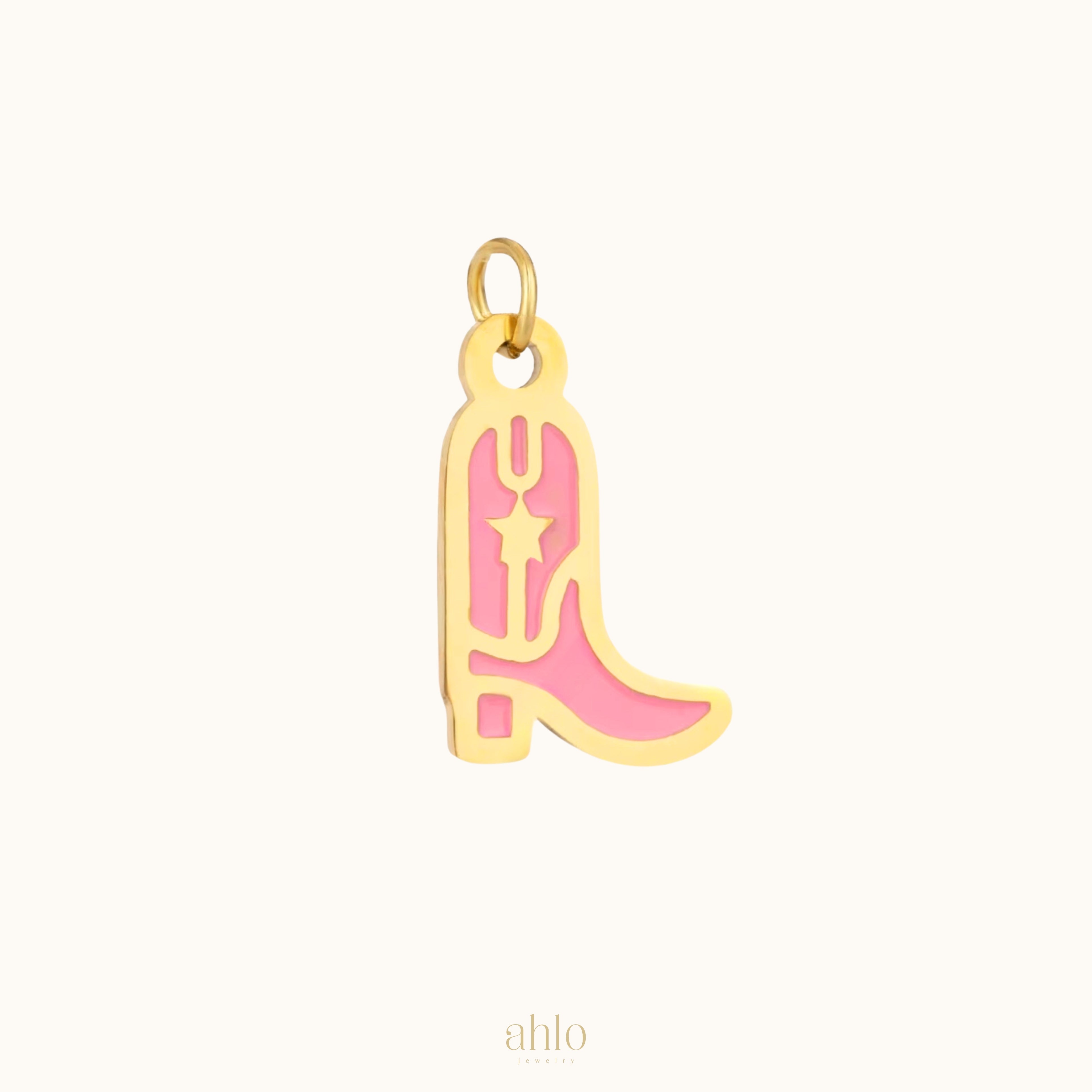Pink Cowboy Boot Charm n46