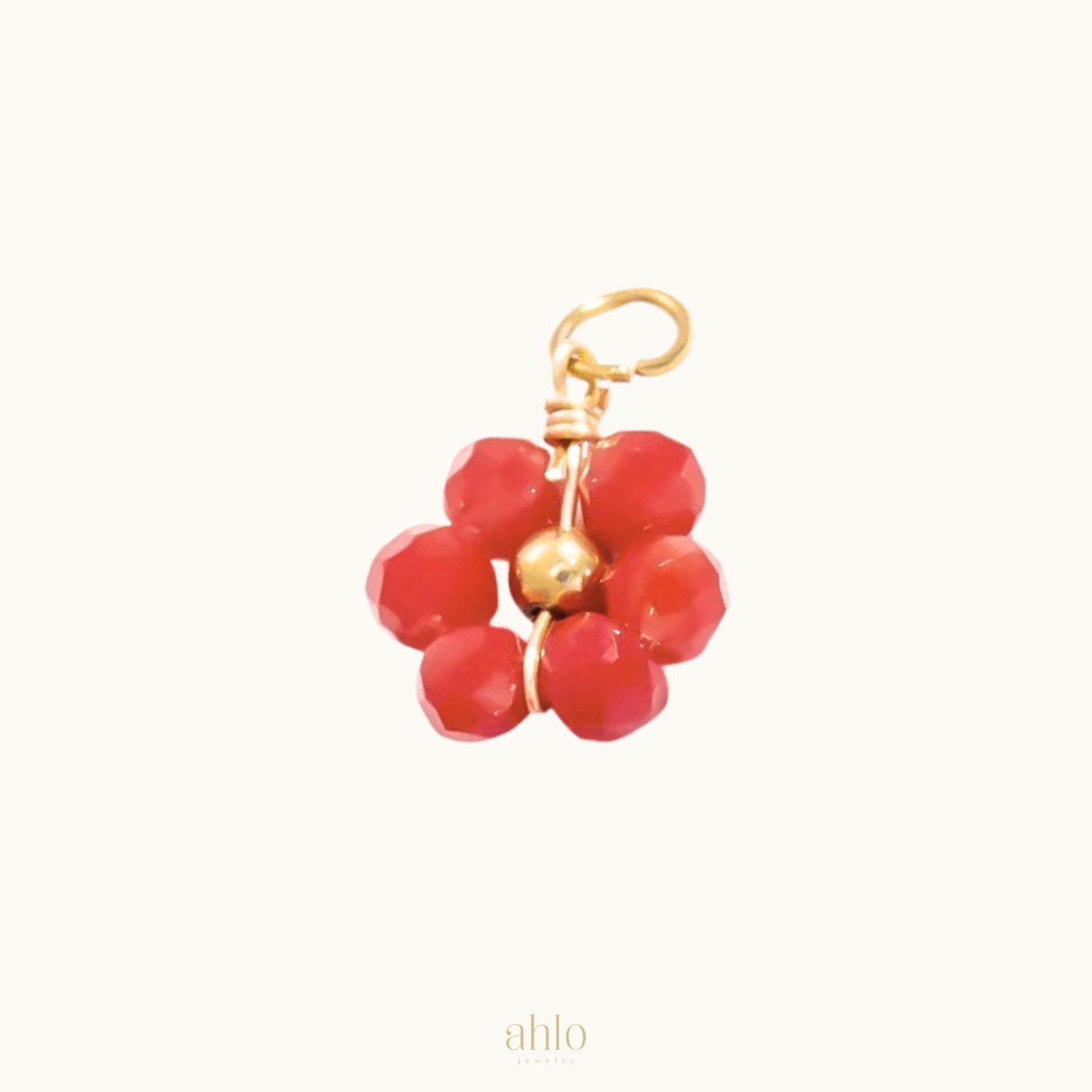 Mini Red Flower Charm n51