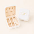 Travel Jewelry Box – White & Light Pink
